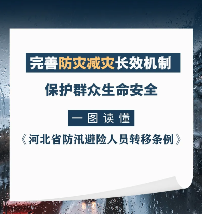 一图读懂 | 《河北省防汛避险人员转移条例》