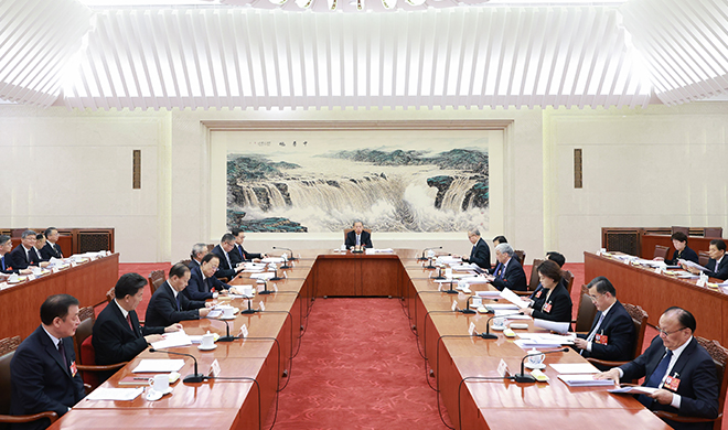 十四届全国人大四次会议主席团常务主席第二次会议举行 赵乐际主持