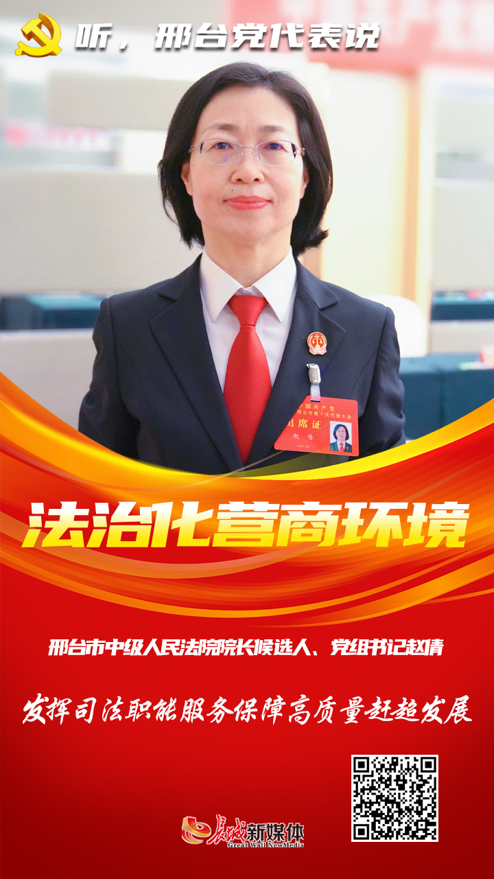 魏亚慧邢台市党代表,邢台市中级人民法院院长候选人,党组书记赵倩报告