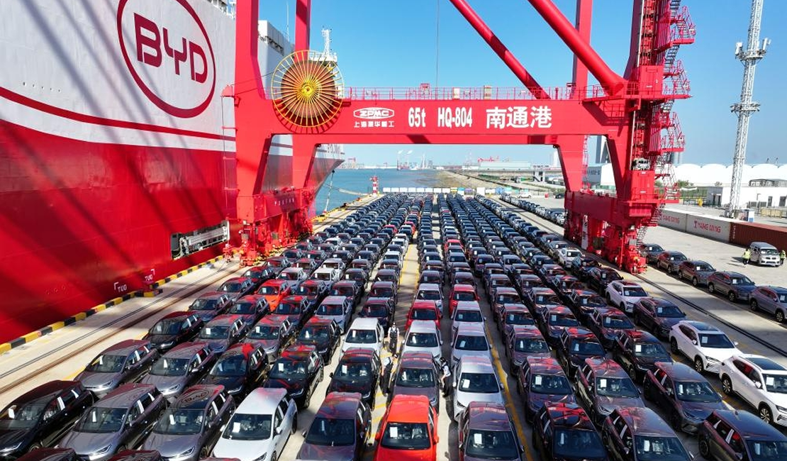 7273辆新能源车从江苏南通出海欧洲
