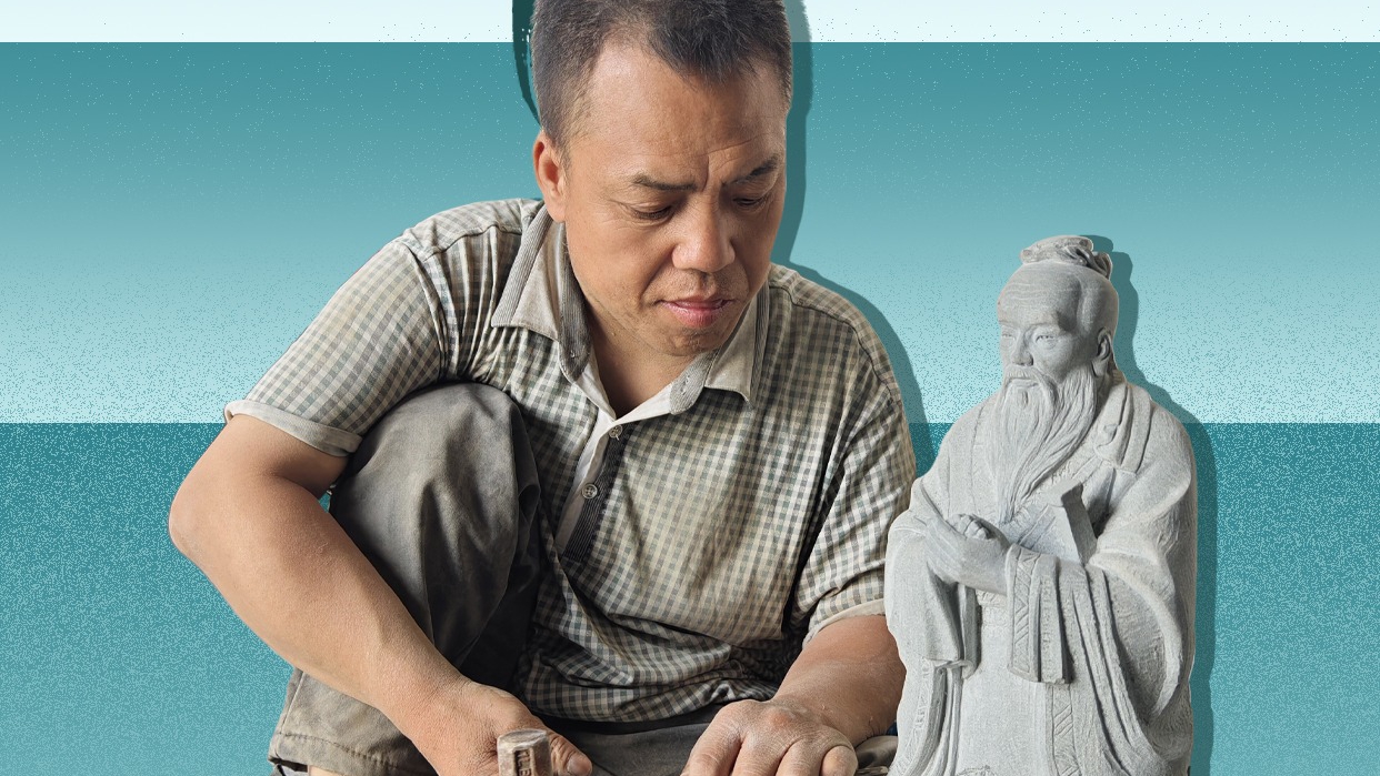 陪你看见｜爬行50年，他雕活了千年石雕