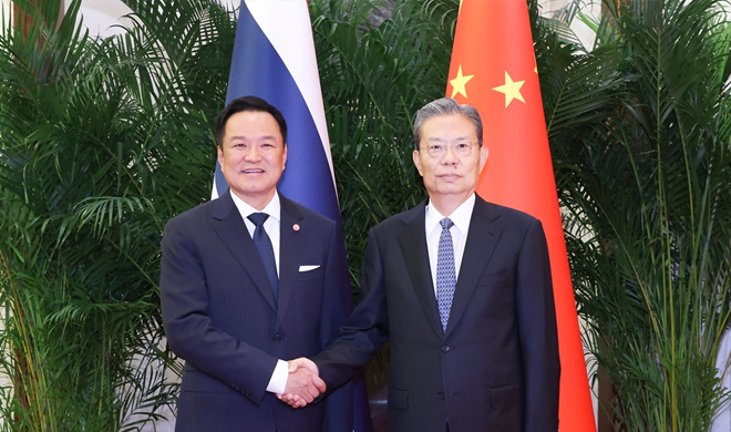 赵乐际会见泰国总理阿努廷