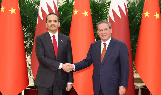 李强会见卡塔尔首相兼外交大臣穆罕默德