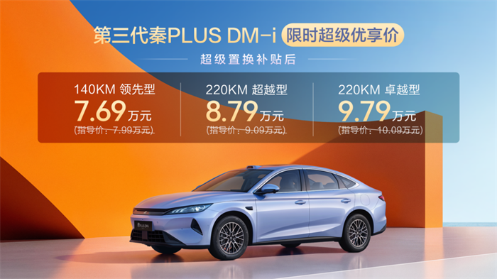 更大更美更强！第三代秦PLUS DM-i上市限时7.69万元起，重塑家轿新标杆